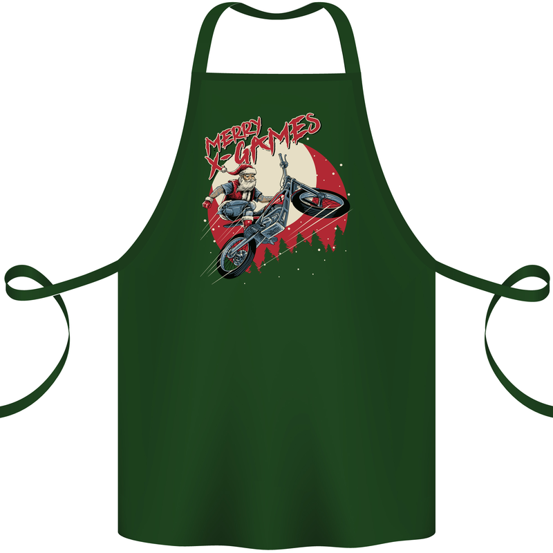 Motocross Merry X Games Dirt Bike Motorbike Cotton Apron 100% Organic Forest Green