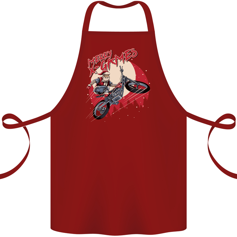 Motocross Merry X Games Dirt Bike Motorbike Cotton Apron 100% Organic Maroon