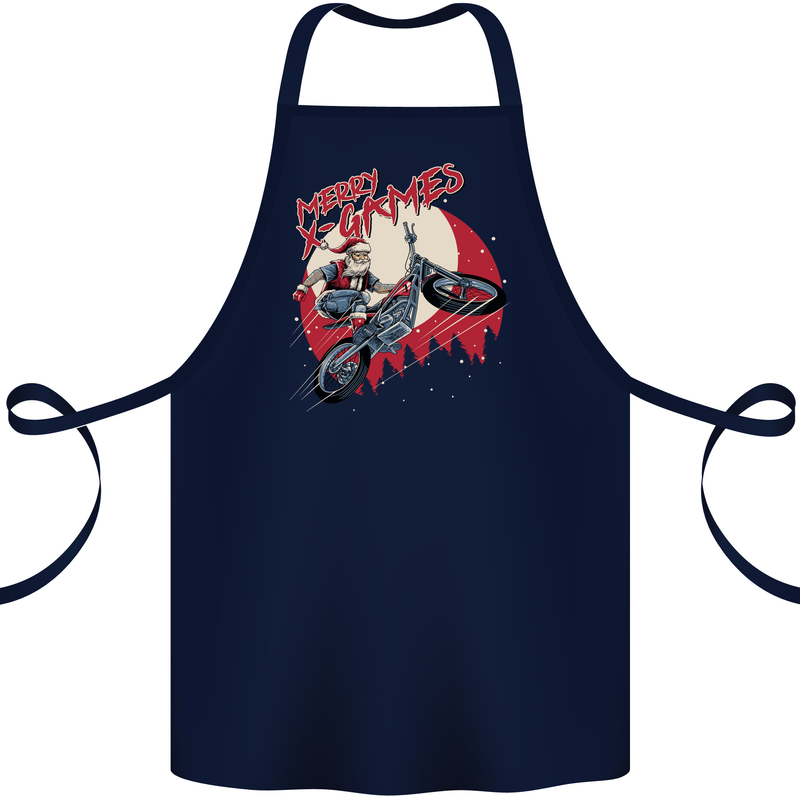 Motocross Merry X Games Dirt Bike Motorbike Cotton Apron 100% Organic Navy Blue