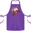 Motocross Merry X Games Dirt Bike Motorbike Cotton Apron 100% Organic Purple