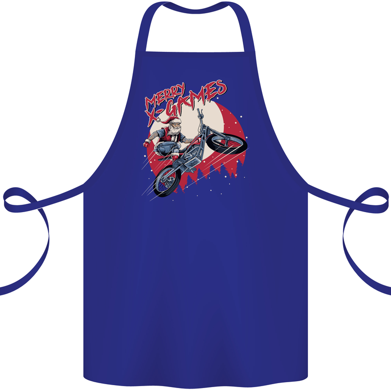 Motocross Merry X Games Dirt Bike Motorbike Cotton Apron 100% Organic Royal Blue