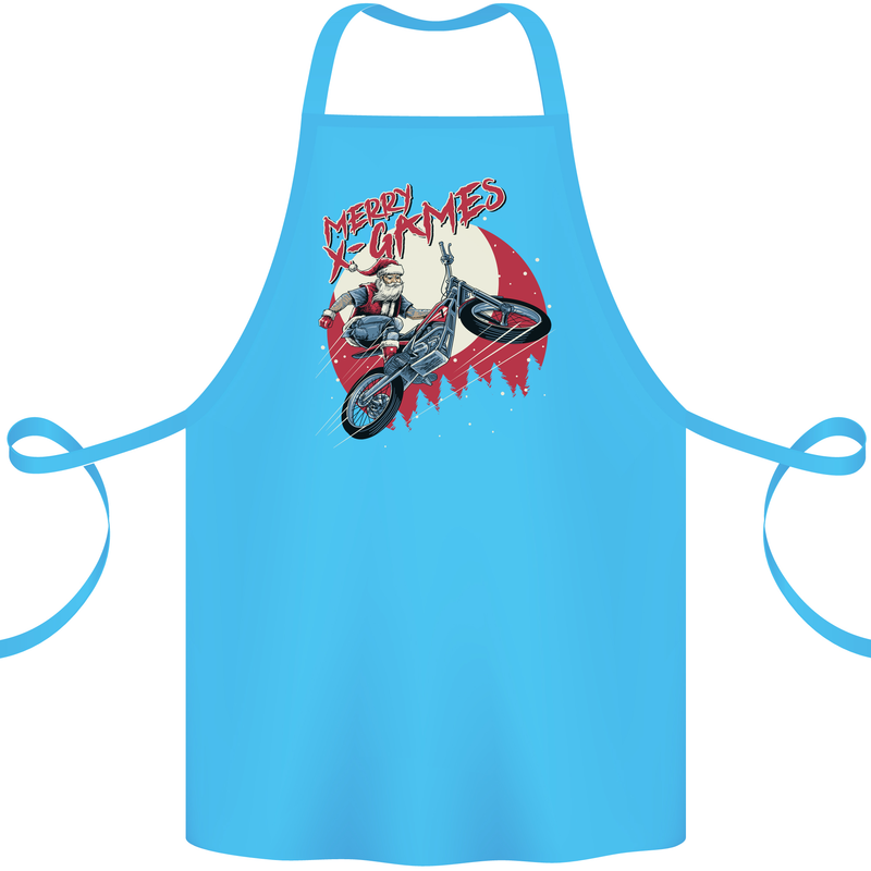 Motocross Merry X Games Dirt Bike Motorbike Cotton Apron 100% Organic Turquoise