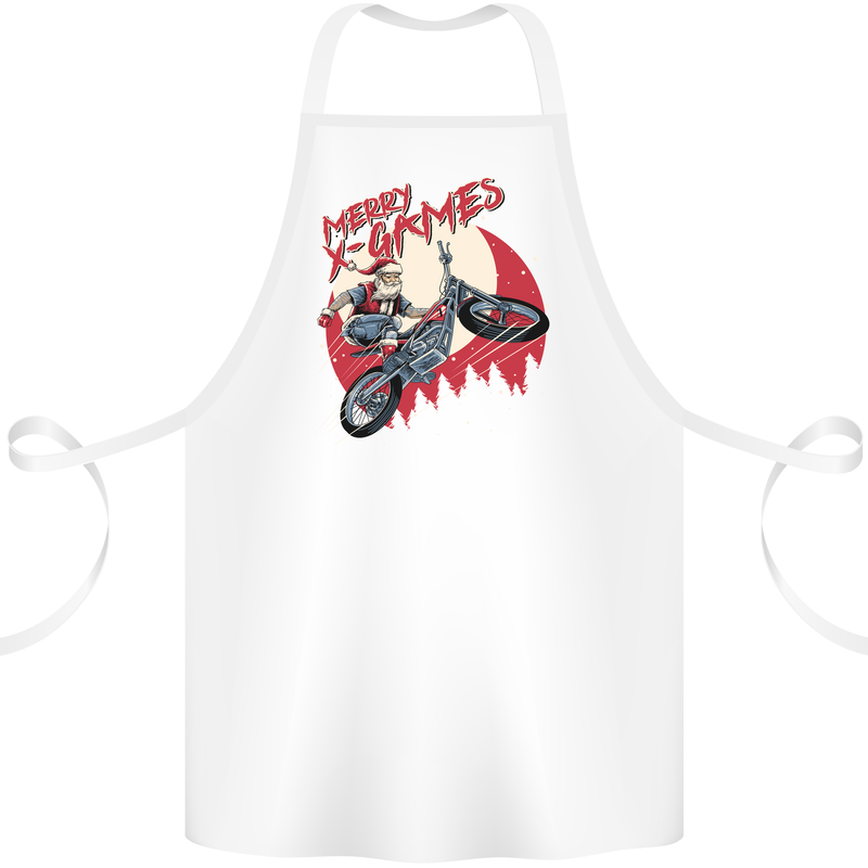 Motocross Merry X Games Dirt Bike Motorbike Cotton Apron 100% Organic White