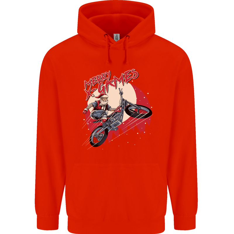 Motocross Merry X Games Dirt Bike Motorbike Mens 80% Cotton Hoodie Bright Red