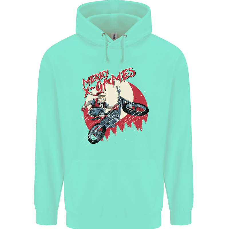 Motocross Merry X Games Dirt Bike Motorbike Mens 80% Cotton Hoodie Peppermint