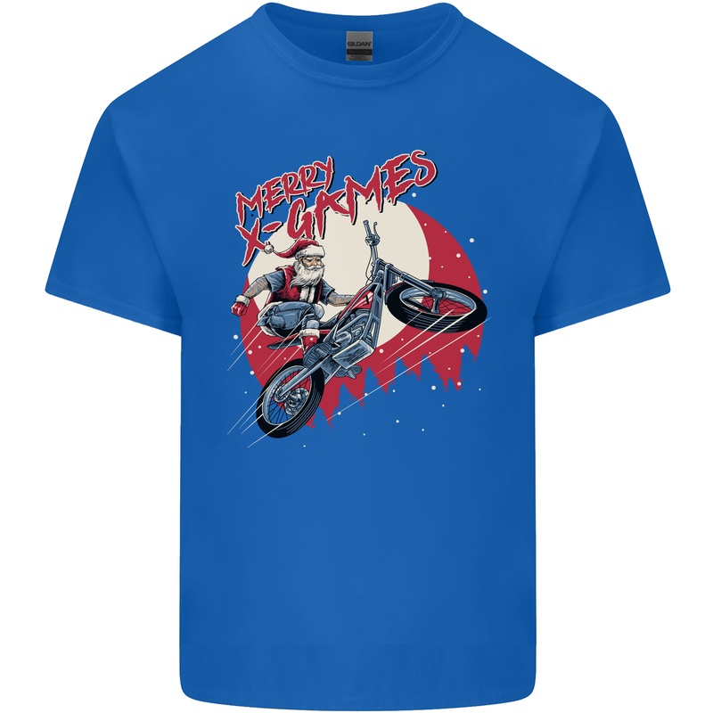 Motocross Merry X Games Dirt Bike Motorbike Mens Cotton T-Shirt Tee Top Royal Blue