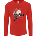 Motocross Merry X Games Dirt Bike Motorbike Mens Long Sleeve T-Shirt Red