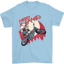 Motocross Merry X Games Dirt Bike Motorbike Mens T-Shirt Cotton Gildan Light Blue