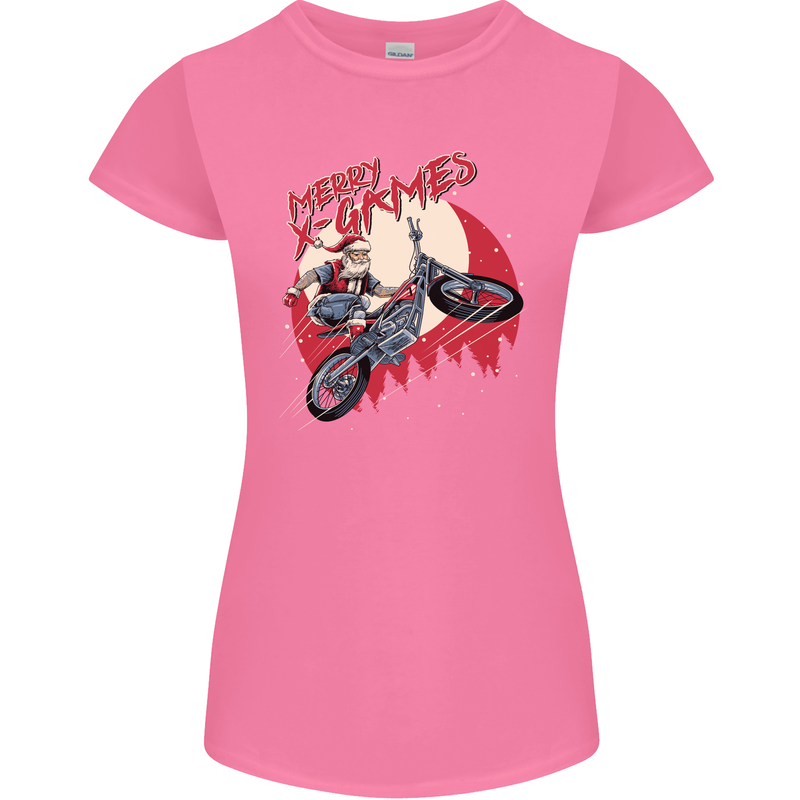 Motocross Merry X Games Dirt Bike Motorbike Womens Petite Cut T-Shirt Azalea