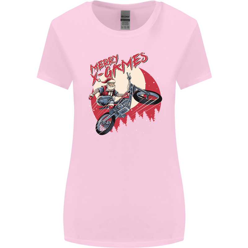 Motocross Merry X Games Dirt Bike Motorbike Womens Wider Cut T-Shirt Light Pink