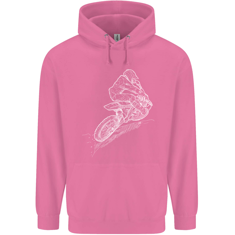 Motocross Rider Drawing Dirt Bike MotoX Childrens Kids Hoodie Azalea