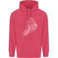 Motocross Rider Drawing Dirt Bike MotoX Childrens Kids Hoodie Heliconia