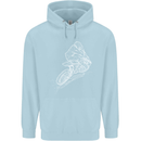 Motocross Rider Drawing Dirt Bike MotoX Childrens Kids Hoodie Light Blue
