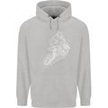 Motocross Rider Drawing Dirt Bike MotoX Childrens Kids Hoodie Sports Grey