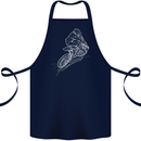 Motocross Rider Drawing Dirt Bike MotoX Cotton Apron 100% Organic Navy Blue