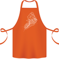 Motocross Rider Drawing Dirt Bike MotoX Cotton Apron 100% Organic Orange