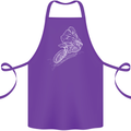 Motocross Rider Drawing Dirt Bike MotoX Cotton Apron 100% Organic Purple