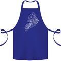 Motocross Rider Drawing Dirt Bike MotoX Cotton Apron 100% Organic Royal Blue