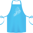 Motocross Rider Drawing Dirt Bike MotoX Cotton Apron 100% Organic Turquoise