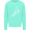 Motocross Rider Drawing Dirt Bike MotoX Kids Sweatshirt Jumper Peppermint