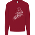 Motocross Rider Drawing Dirt Bike MotoX Kids Sweatshirt Jumper Red