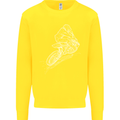 Motocross Rider Drawing Dirt Bike MotoX Kids Sweatshirt Jumper Yellow