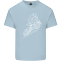 Motocross Rider Drawing Dirt Bike MotoX Kids T-Shirt Childrens Light Blue