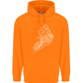 Motocross Rider Drawing Dirt Bike MotoX Mens 80% Cotton Hoodie Orange