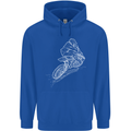 Motocross Rider Drawing Dirt Bike MotoX Mens 80% Cotton Hoodie Royal Blue