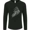 Motocross Rider Drawing Dirt Bike MotoX Mens Long Sleeve T-Shirt Black
