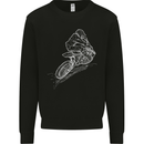 Motocross Rider Drawing Dirt Bike MotoX Mens Sweatshirt Jumper Black