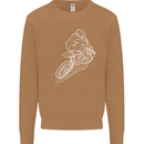 Motocross Rider Drawing Dirt Bike MotoX Mens Sweatshirt Jumper Caramel Latte