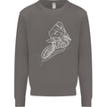 Motocross Rider Drawing Dirt Bike MotoX Mens Sweatshirt Jumper Charcoal