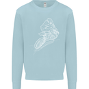 Motocross Rider Drawing Dirt Bike MotoX Mens Sweatshirt Jumper Light Blue
