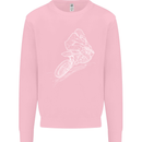 Motocross Rider Drawing Dirt Bike MotoX Mens Sweatshirt Jumper Light Pink