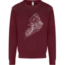 Motocross Rider Drawing Dirt Bike MotoX Mens Sweatshirt Jumper Maroon