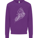 Motocross Rider Drawing Dirt Bike MotoX Mens Sweatshirt Jumper Purple