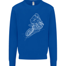 Motocross Rider Drawing Dirt Bike MotoX Mens Sweatshirt Jumper Royal Blue