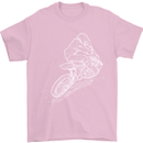 Motocross Rider Drawing Dirt Bike MotoX Mens T-Shirt Cotton Gildan Light Pink