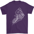 Motocross Rider Drawing Dirt Bike MotoX Mens T-Shirt Cotton Gildan Purple