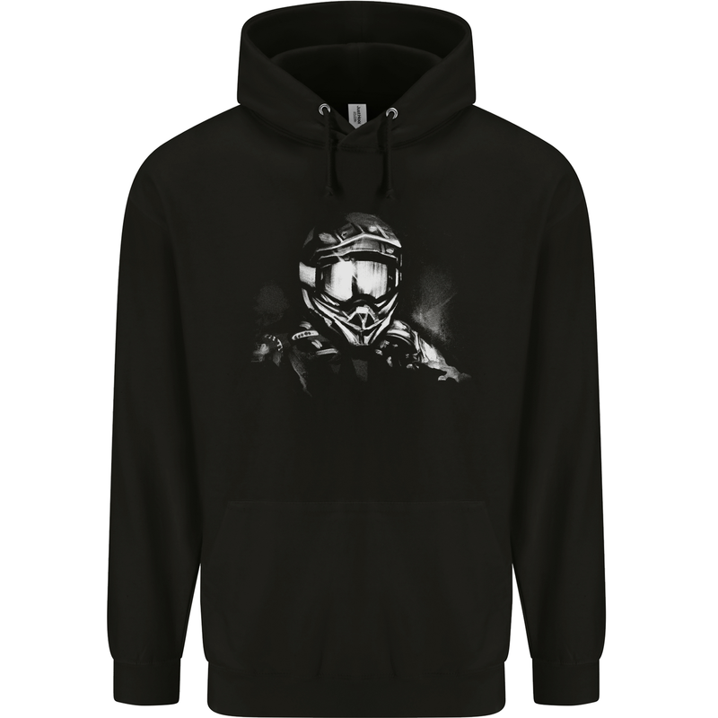 Motocross Rider Motorbike MotoX Dirt Bike Childrens Kids Hoodie Black