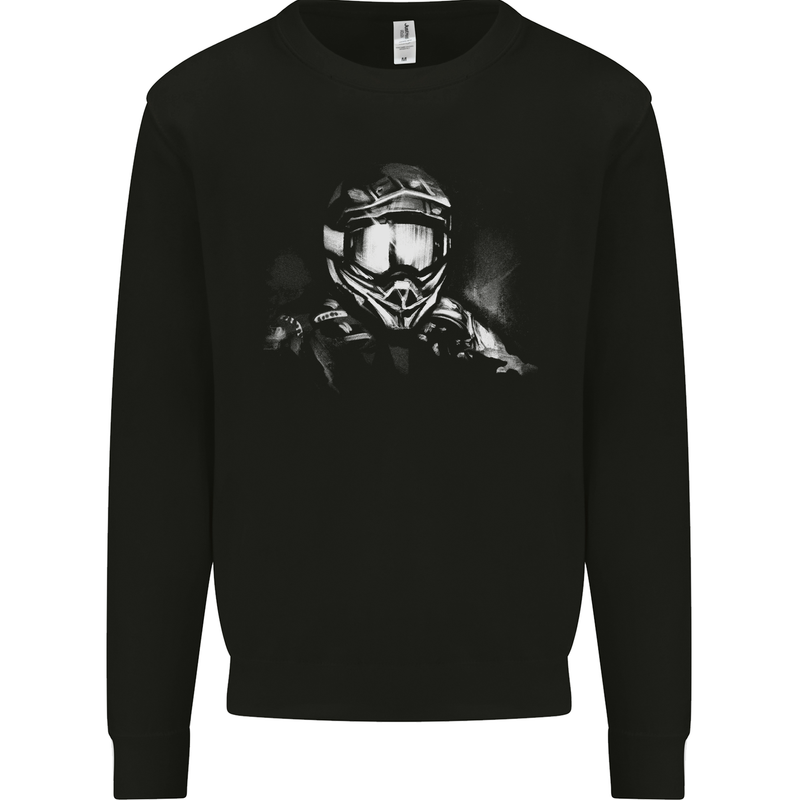 Motocross Rider Motorbike MotoX Dirt Bike Mens Sweatshirt Jumper Black