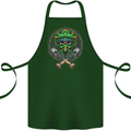 Motocross Skull Dirt Bike MotoX Cotton Apron 100% Organic Forest Green