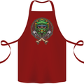 Motocross Skull Dirt Bike MotoX Cotton Apron 100% Organic Maroon