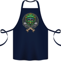 Motocross Skull Dirt Bike MotoX Cotton Apron 100% Organic Navy Blue