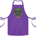 Motocross Skull Dirt Bike MotoX Cotton Apron 100% Organic Purple