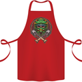 Motocross Skull Dirt Bike MotoX Cotton Apron 100% Organic Red
