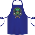Motocross Skull Dirt Bike MotoX Cotton Apron 100% Organic Royal Blue
