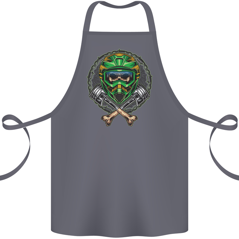 Motocross Skull Dirt Bike MotoX Cotton Apron 100% Organic Steel