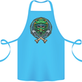 Motocross Skull Dirt Bike MotoX Cotton Apron 100% Organic Turquoise